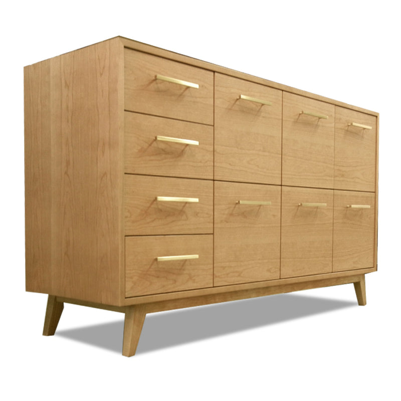 Elegant LP storage cabinet with artisan wood craftsmanship