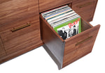 We like to keep about 95 LPs per drawer to allow room to view the cover artwork.